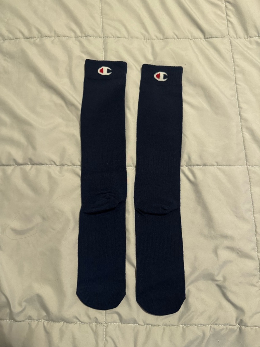 Champion Navy Crew Athletic Socks with Embroidered Logo